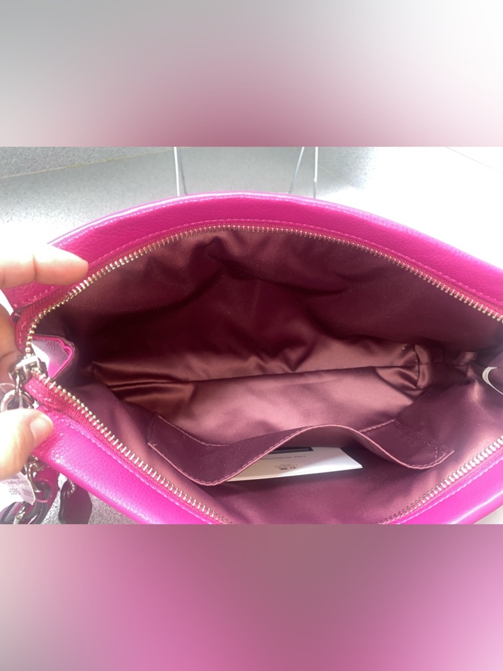 Coach Park Leather Legacy Bright Magenta Turnlock Clutch NWT - Picture 11 of 14